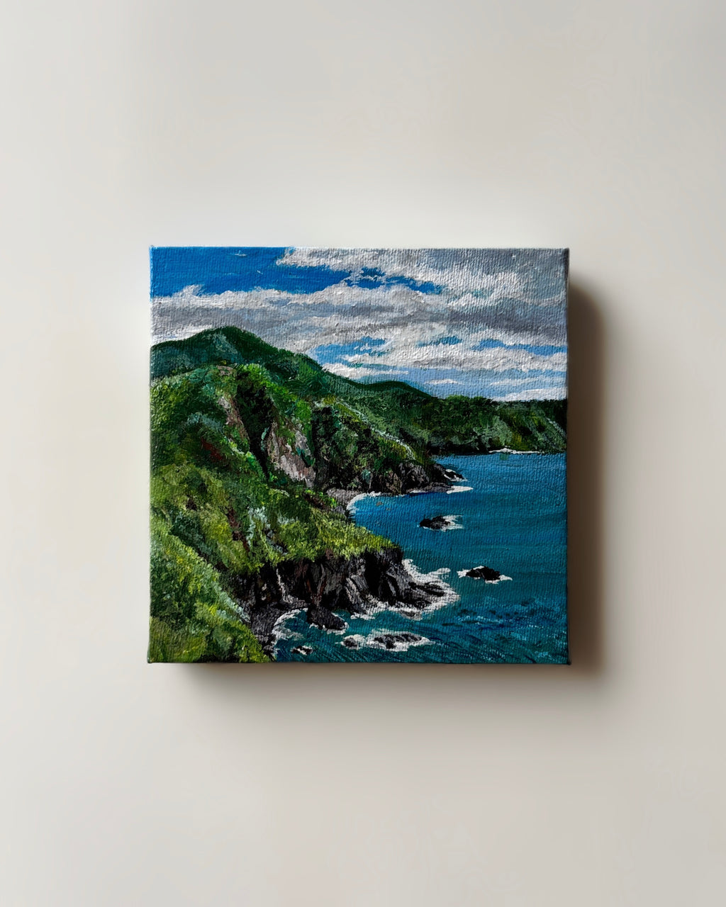 “When the Mountains Meet the Sea” Acrylic Painting