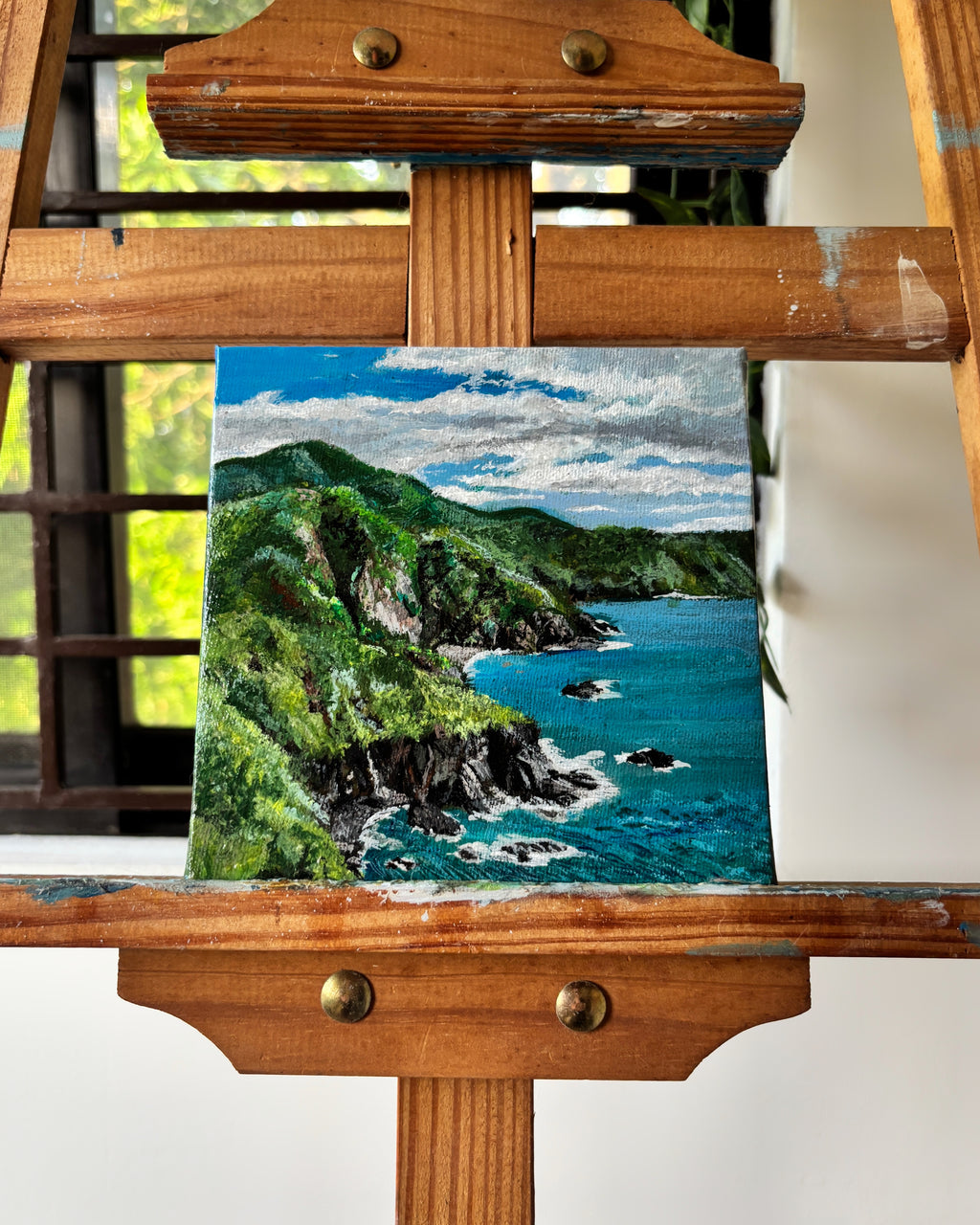 “When the Mountains Meet the Sea” Acrylic Painting